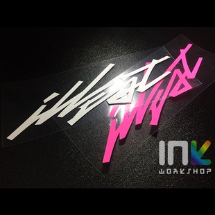 INK墨汁车贴illest草书反光贴纸HF潮流改装 饰贴花 车车窗装