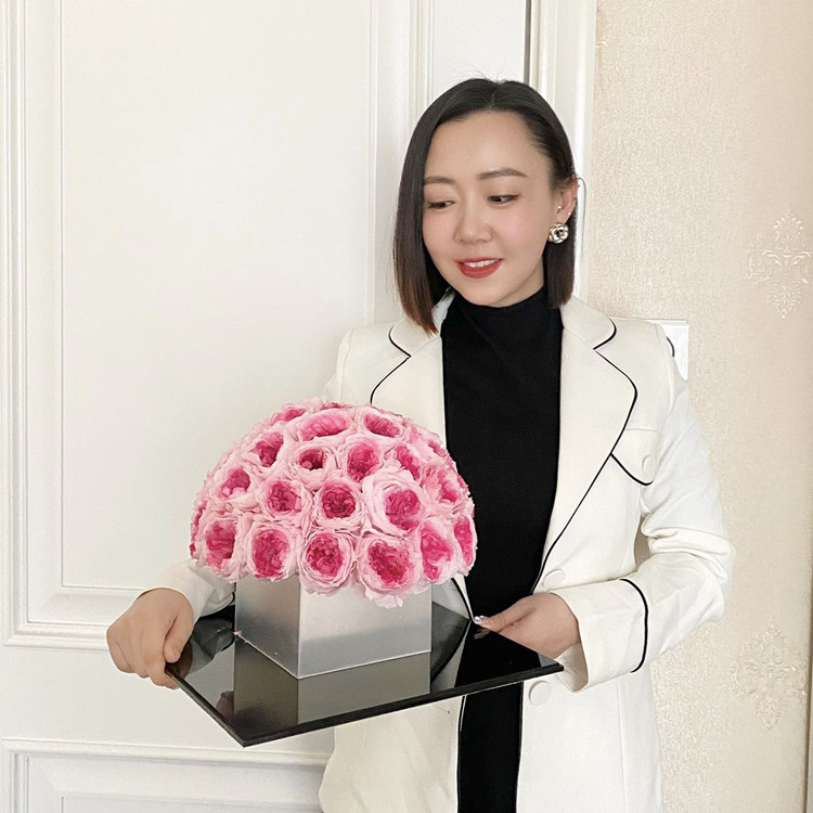 生日礼物奥斯汀玫瑰花永生花摆件