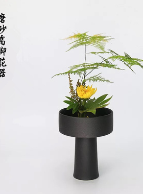 日式风插花磨砂陶瓷摆件桌面装饰