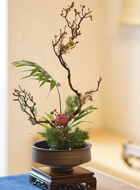 陶瓷日式鎏金高脚花器