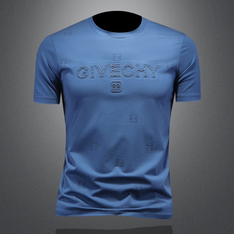 2025夏季新款丝光棉短袖t恤男士潮流休闲圆领半袖上衣26002P75，男装T恤，钱塘6036（原3026）