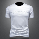 2025夏季新款丝光棉短袖t恤男士潮流休闲圆领半袖上衣26002P75，男装T恤，钱塘6036（原3026）