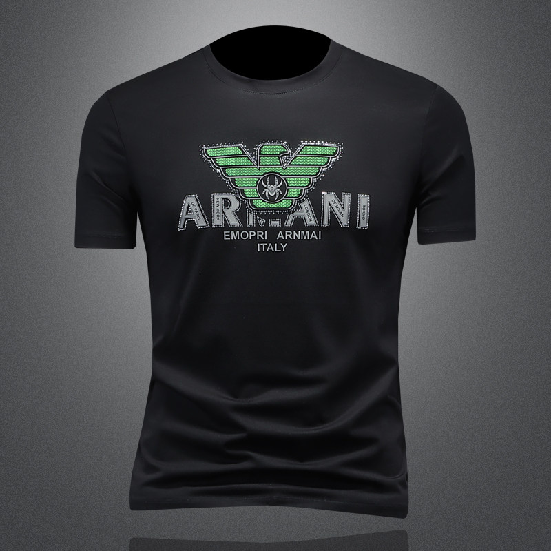 2025夏季新款丝光棉短袖t恤男士潮流休闲圆领半袖上衣26037P80，男装T恤，钱塘6036（原3026）