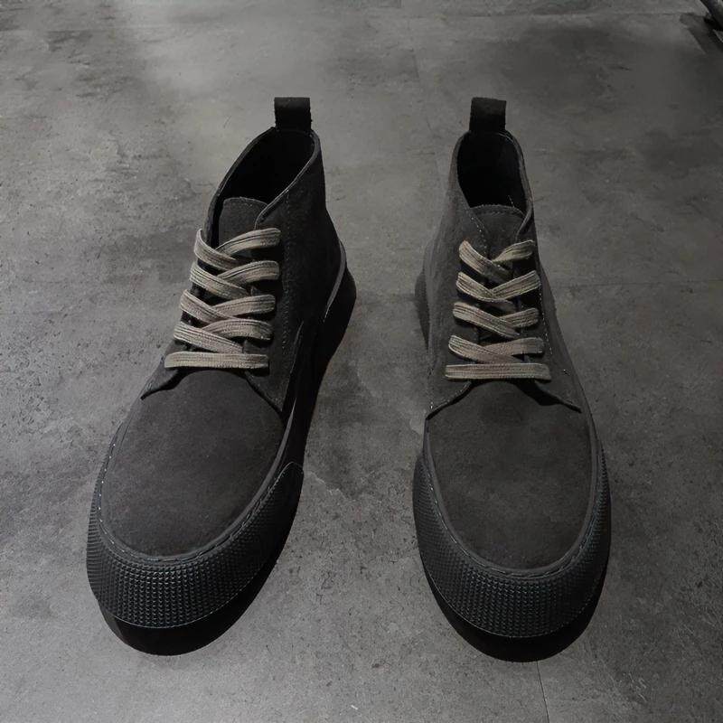 帕达索秋冬加绒潮鞋高端复古真皮马丁靴男百搭工装靴高帮鞋221035