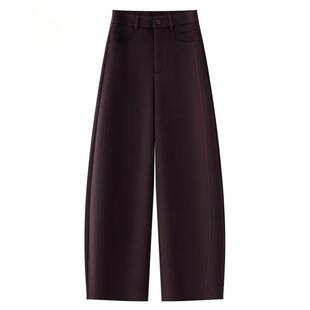 加厚毛呢香蕉裤 乌梅紫软糯羊毛弯刀裤 裤 秋冬垂感西装 子 女2026新款