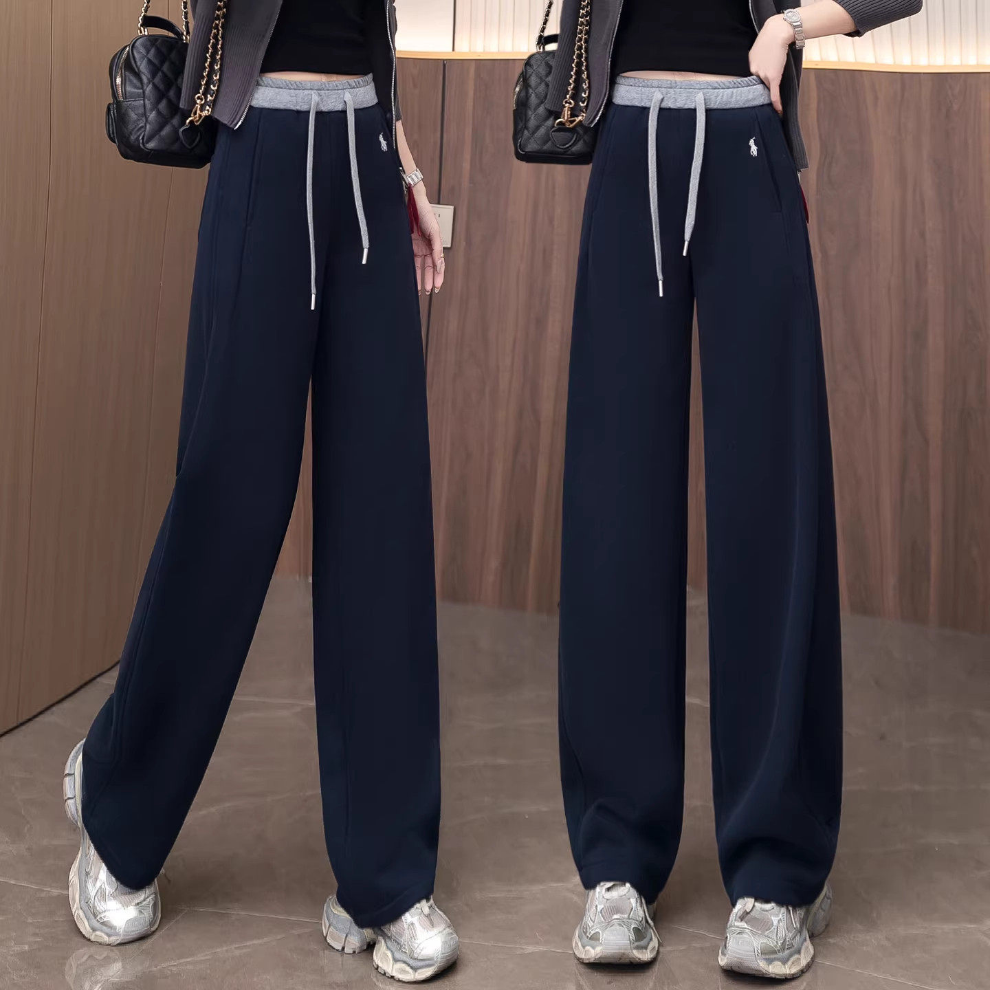 加绒加厚运动卫裤女秋冬季2025新款高腰宽松弯刀裤休闲阔腿香蕉裤,女装/女士精品,大码裤装,淘宝优惠券,粉丝福利购,淘宝优惠卷