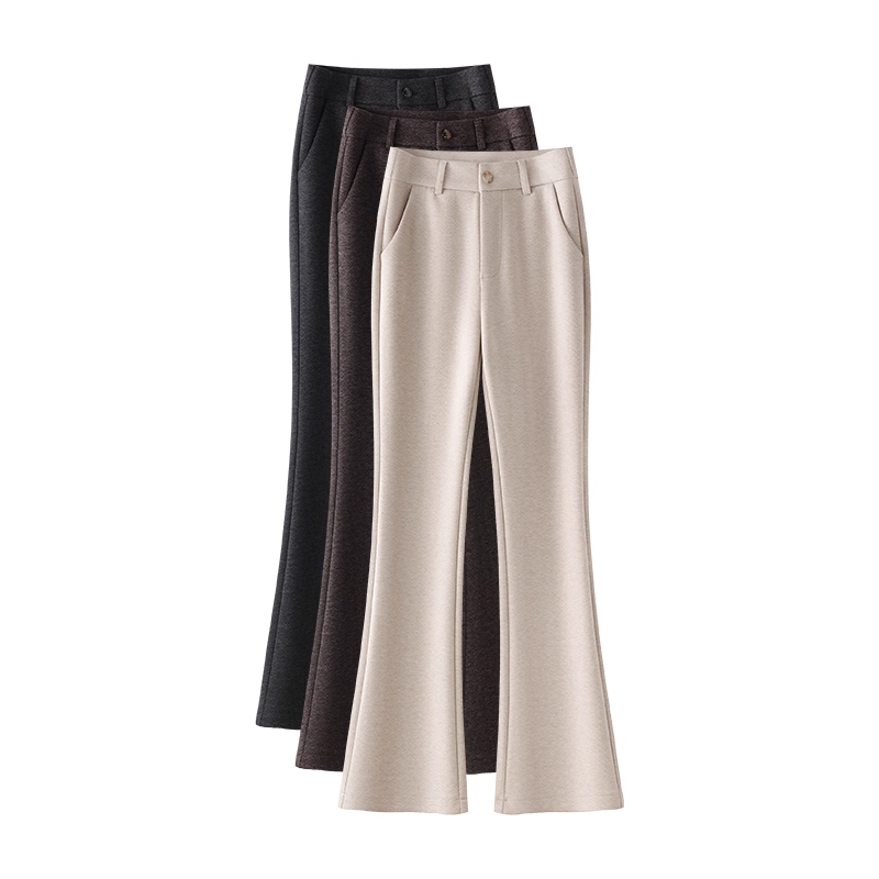 高端羊绒阔腿裤女秋冬季直筒裤