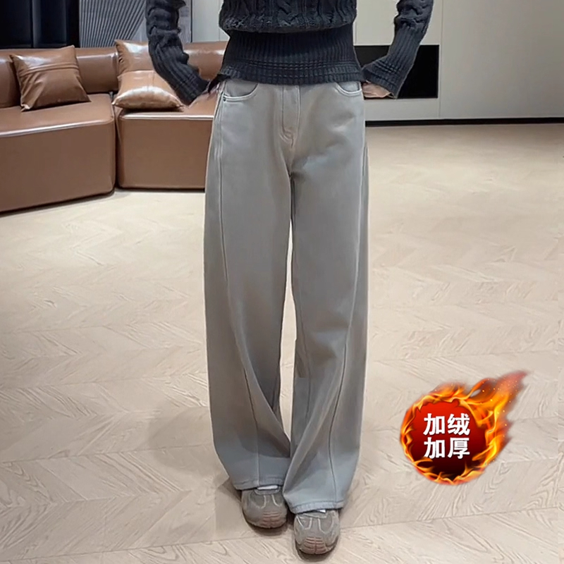 阔腿弯刀牛仔裤女春秋2025新款