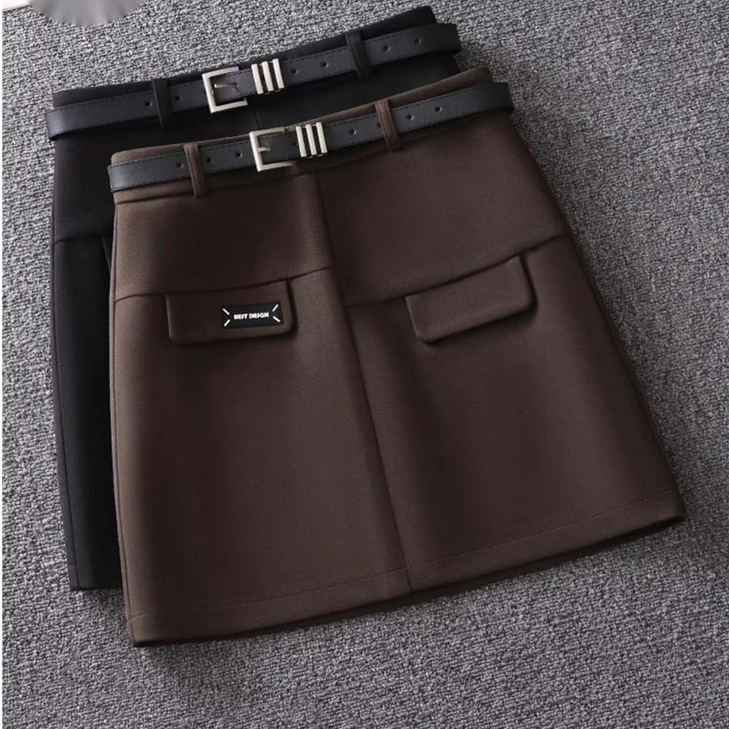 时尚毛呢包臀裙女短裙2025年秋冬