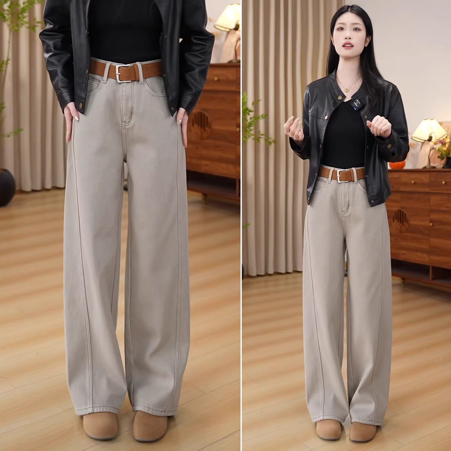 宽松牛仔裤女休闲裤2025新款秋冬季阔腿裤高腰香蕉裤显瘦弯刀裤子,女装/女士精品,大码裤装,淘宝优惠券,粉丝福利购,淘宝优惠卷