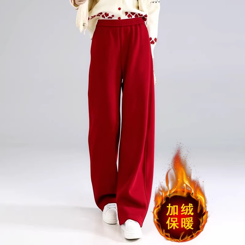 加绒阔腿弯刀裤女冬季2025新款高腰垂感宽松显瘦加厚运动休闲裤子,女装/女士精品,大码裤装,淘宝优惠券,粉丝福利购,淘宝优惠卷