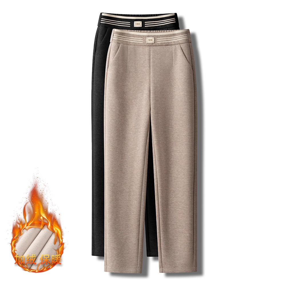 高端羊毛呢直筒裤女2025秋冬新款