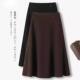 深咖色毛呢半身裙秋冬裙子女2025新款 高腰a字伞裙小个子大摆中裙