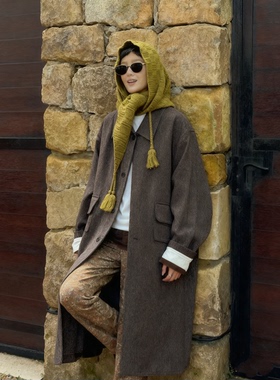 「现货」一件搭所有 混纺三角披肩加厚双面格纹流苏装饰围巾