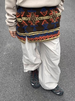 现货  复古半身裙女秋冬新款羊羔毛加厚屁帘一片式民族风半裙搭配