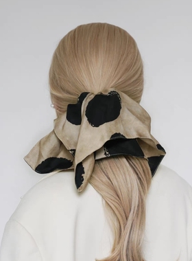 现货 复古奶咖色波点发圈气质经典发绳大肠圈简约新款头饰头花