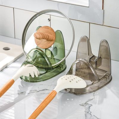 轻奢透明锅盖架厨房台面收纳架家用锅铲汤勺加宽加深菜板置物架