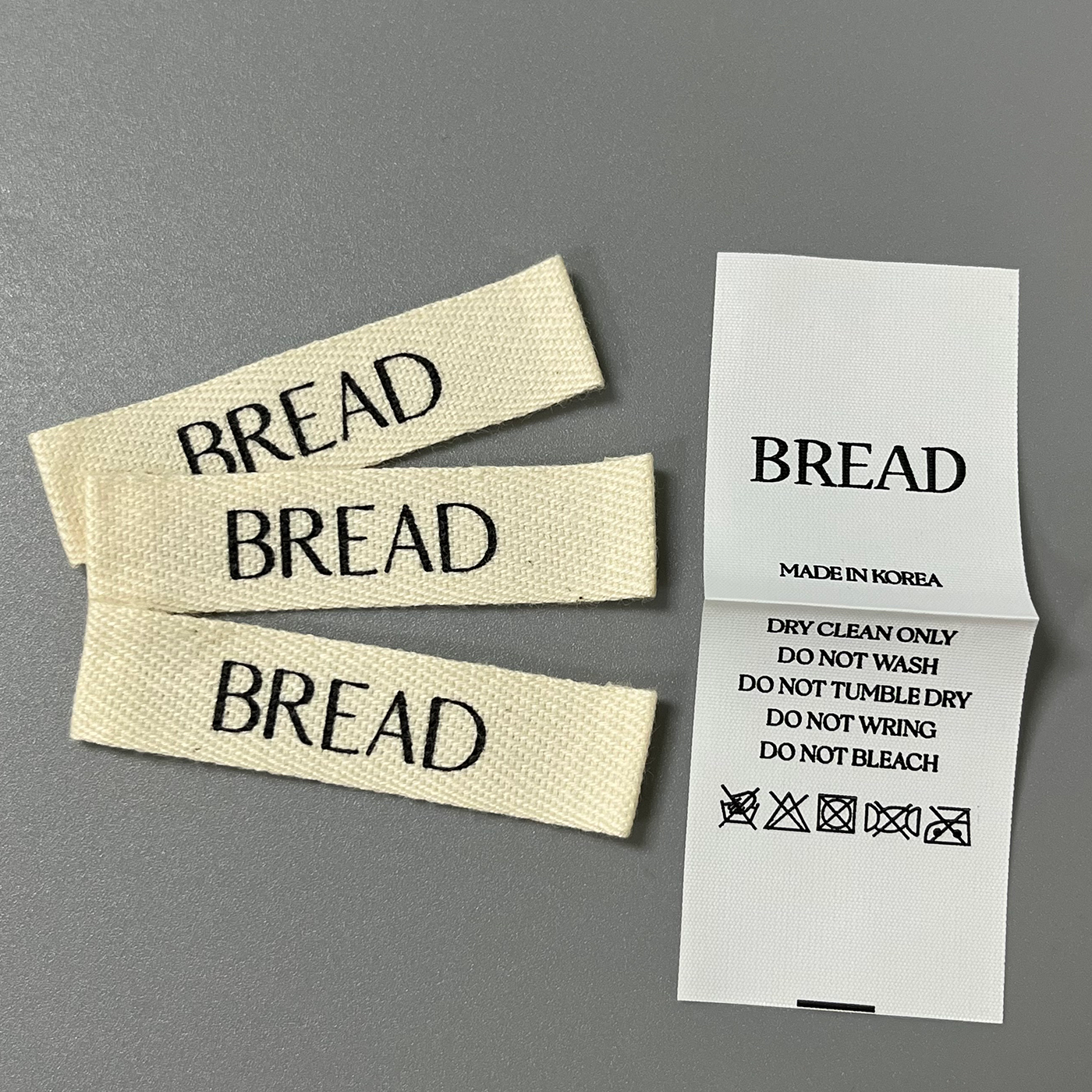 BREAD韩国领标现货 服装商标衣服标签布标洗水标侧标定制设计订做