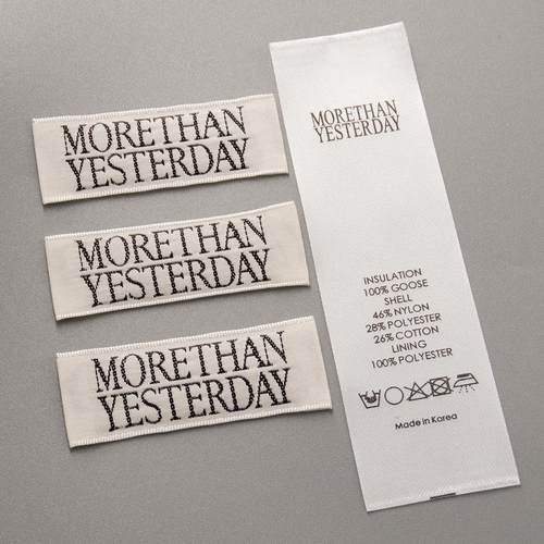 高密度织唛底丝印字领标