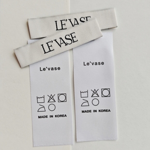 LAVASE韩国领标洗水标现货电脑机高密织唛侧标洗水标衣服布标定制