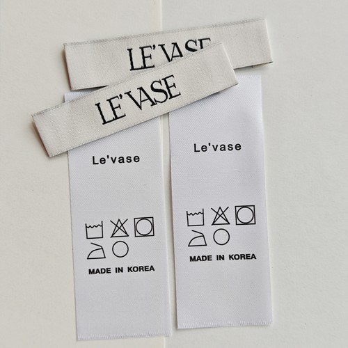 LEVASE韩国领标洗水标现货电脑机高密织唛侧标洗水标衣服布标定制