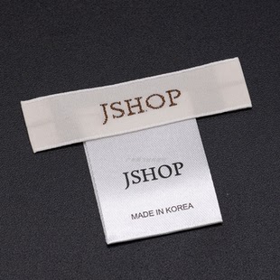 JSHOP韩国领标现货 商标衣服布标签木梭机缎面织唛洗水标侧唛 服装