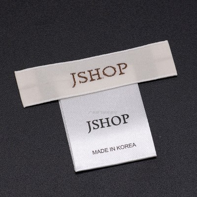 JSHOP韩国领标现货 服装商标衣服布标签木梭机缎面织唛洗水标侧唛