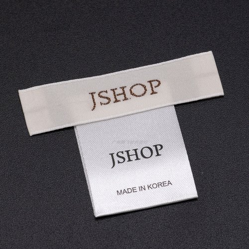 JSHOP韩国领标现货 服装商标衣服布标签木梭机缎面织唛洗水标侧唛