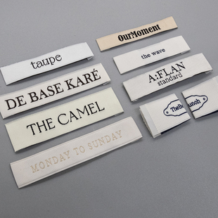 领标现货 韩国衣服标签 服装商标布标 高密度织唛 侧唛水洗标定制