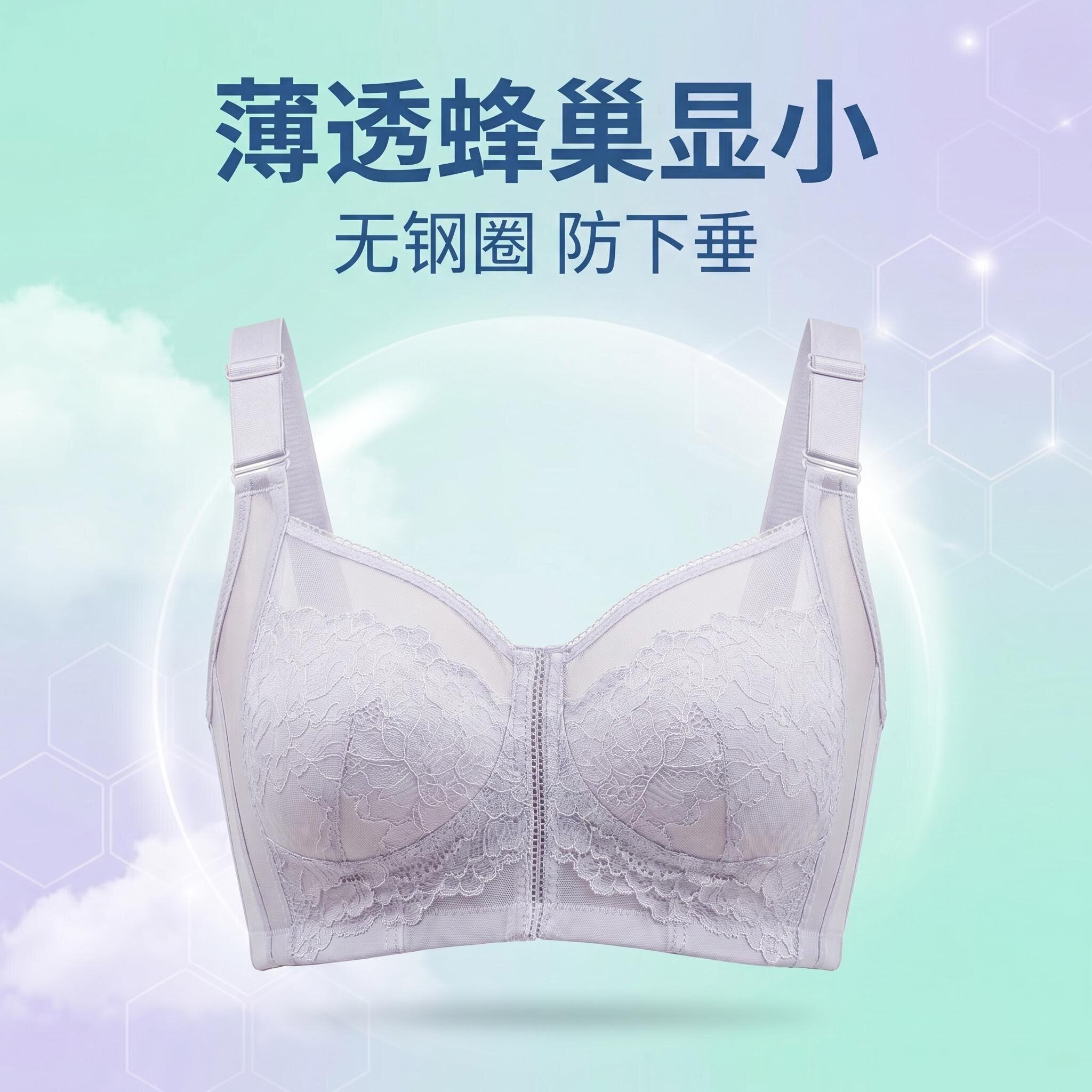 大胸显小内衣全罩杯上托超薄文胸