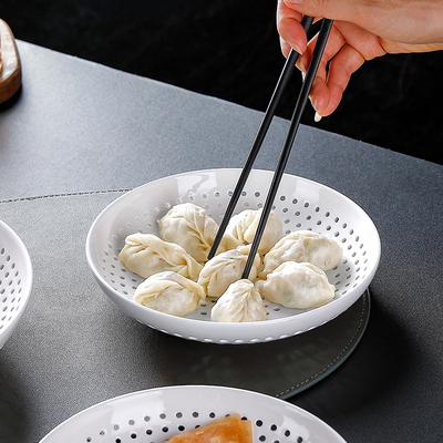 陶瓷蒸盘圆形多孔蒸笼沥水餐盘子