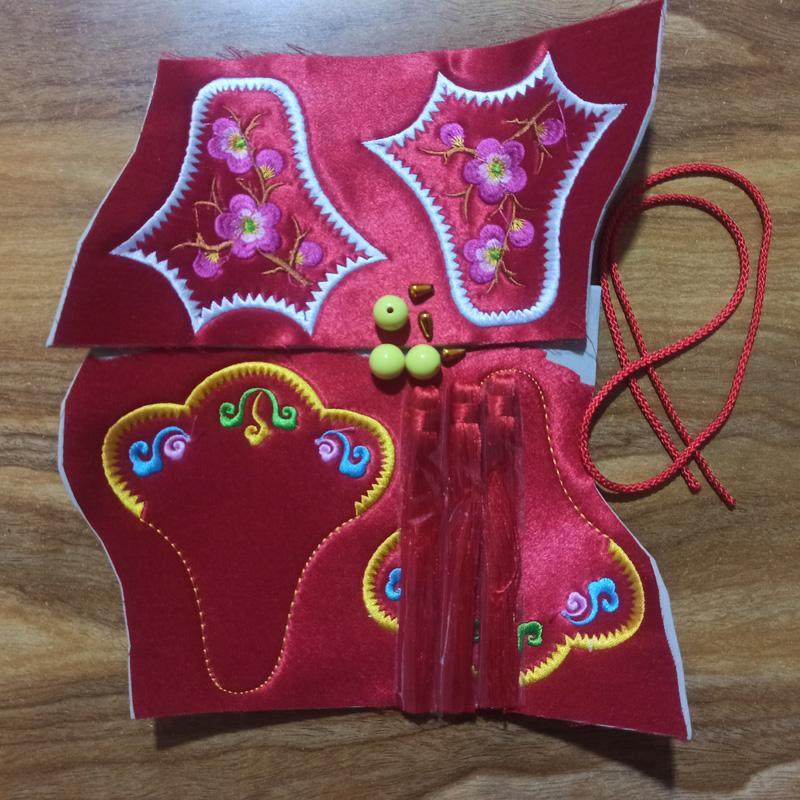 新款手工diy辅料刺绣花针扎绣片庆阳香包绣布传统老式亮色材料包