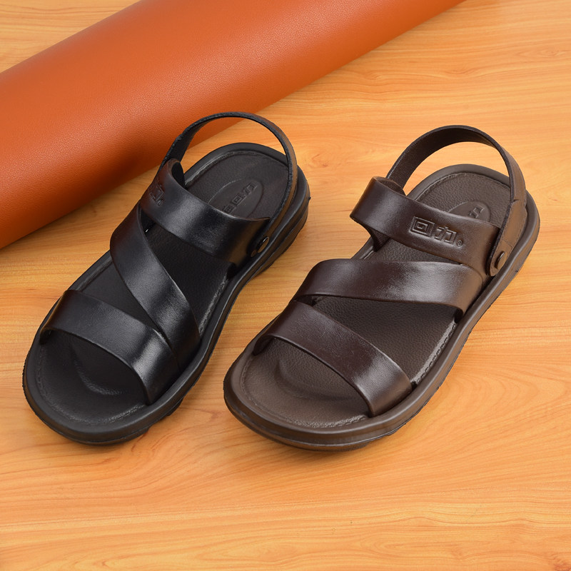 PULL BACK MENS SANDALS SUMMER OUTDOOR BEACH SHOES CASUAL LIGHT-SOLED MENS SLIPPERS KOREAN TRENDY MENS SANDALS DUAL-PURPOSE SHOES