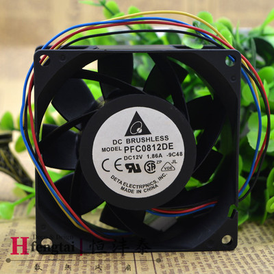 原装台达 8038 8CM 12V 1.86A PFC0812DE 4线PWM 机箱大风量风扇