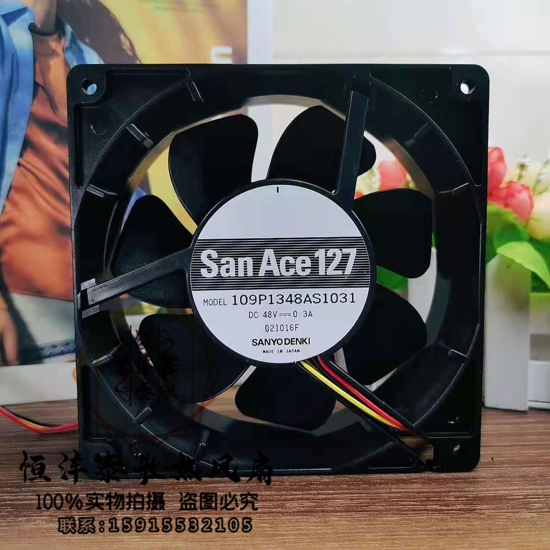 原装三洋 48V 0.3A 12738 12CM 4线PWM 109P1348AS1031 散热风扇