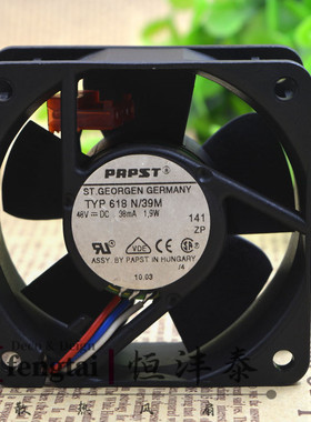 PAPST 6025 TYP 618N/39M 1.9W 三线机箱6厘米48V变频器散热风扇