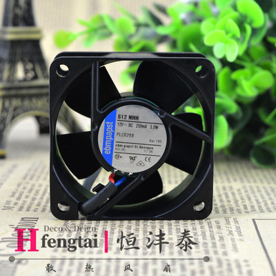 德国 西德 ebmpapst 两线6厘米6025#风扇 612 NHH DC 12V 3.0W