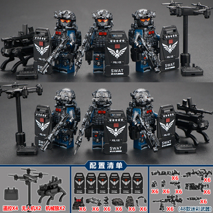 三角洲行动无人机6机械狼威龙特警蛟龙盾牌全套拼装益智玩具积木