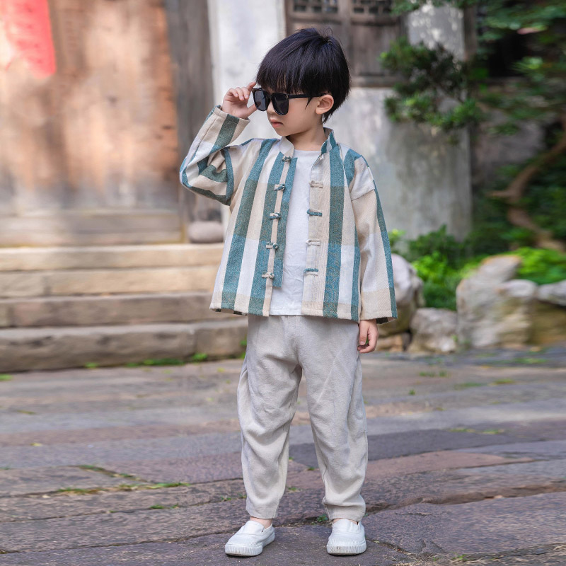 男童汉服秋装中国风长袖衬衫外套