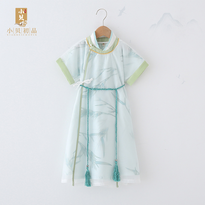中国风薄圆领宋制长袍男童汉服夏