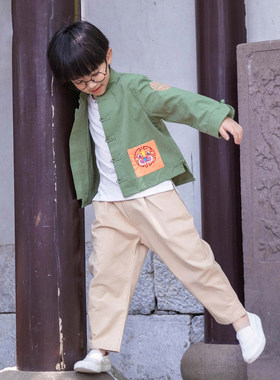 汉服男童长袖秋装宝宝上衣小孩