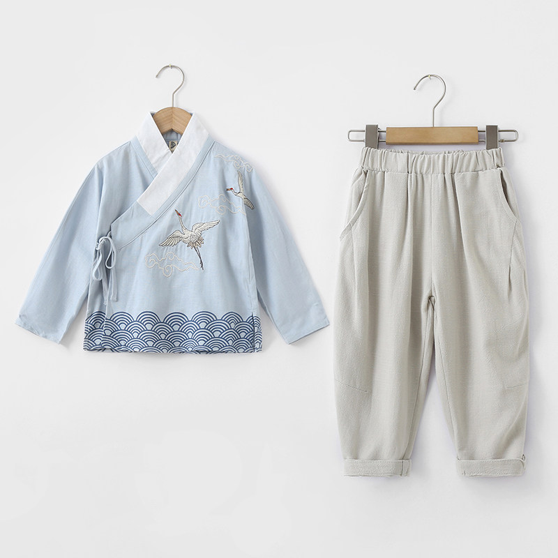 春秋男童汉服中国风超仙套装唐装