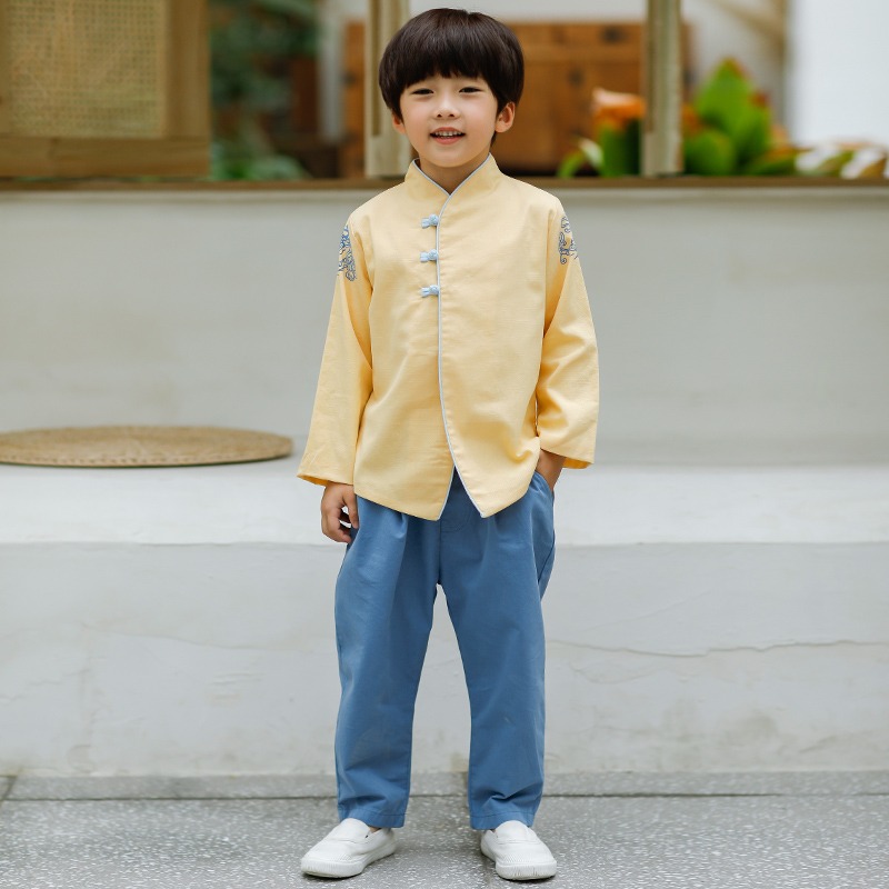 春秋男童汉服中国风改良古装唐装