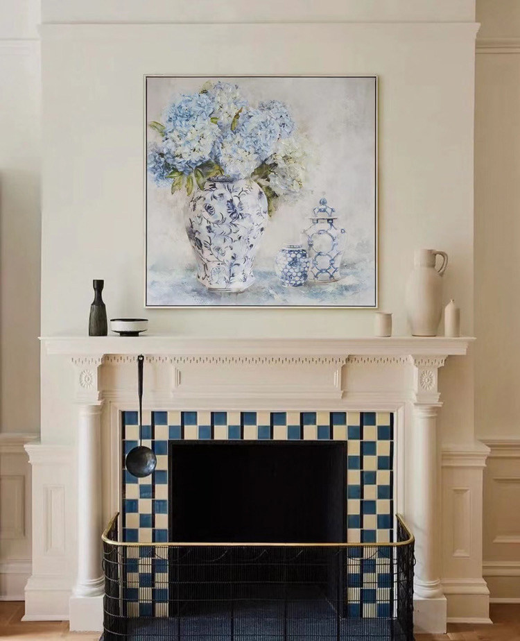 素雅淡墨青花绣球写意静物花卉装饰画新中式客厅玄关餐厅卧室挂画,家居饰品,现代装饰画,淘宝优惠券,粉丝福利购,淘宝优惠卷