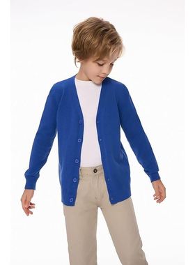 儿童百搭纯色毛衣开衫2024春秋新款女童复古气质针87741