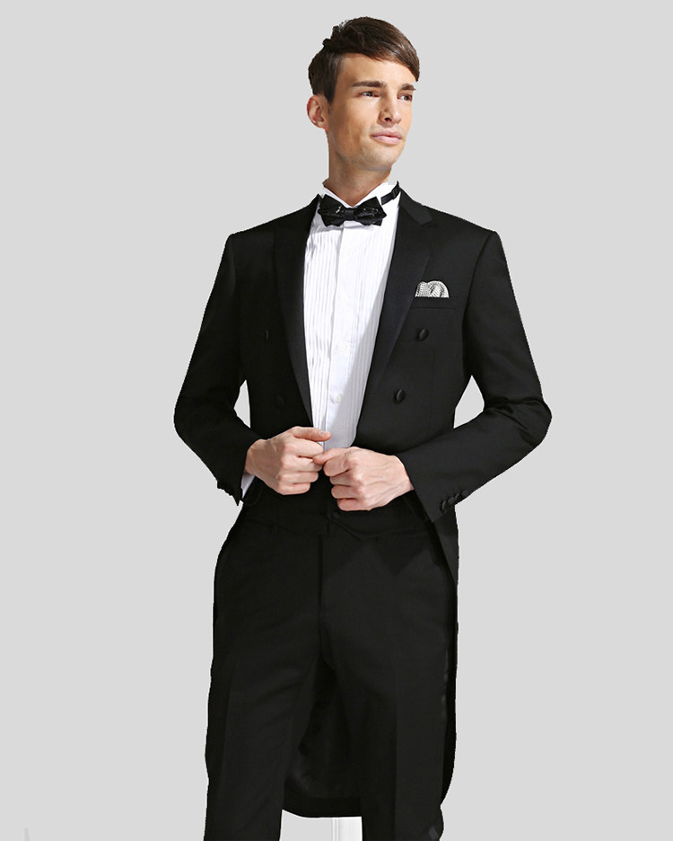 MENS SLIM TUXEDO COMMANDER COSTUME CHORUS PERFORMANCE SUIT SUIT SET WEDDING BANQUET SUIT EVENING DRESS