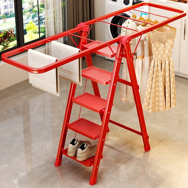 家用梯子晾衣架加厚两用梯阳台多功能折叠人字梯步步高升乔迁楼梯