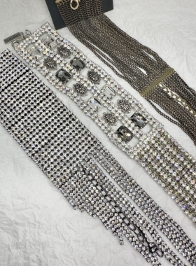 欧美外贸饰品打标款手链流苏手链满镶超闪手链轻奢高级款女手链