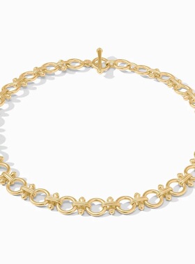 欧美外贸品牌饰品JV项链铜加厚镀金轻奢版女项链长度约50cm