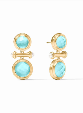 欧美外贸饰品轻奢品牌女耳钉JV打标个性时尚配饰 无耳堵